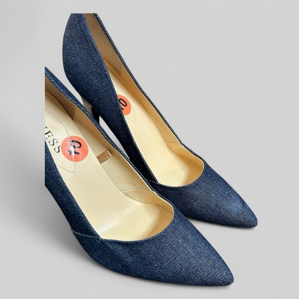 Guess Denim Stiletto Shoes Heels Size 10 - Picture 10 of 13